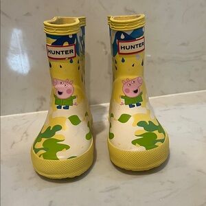 Hunter Kids' Yellow and Green Character Rain Boots